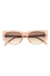 Celine Thin 56mm Cat Eye Sunglasses In Light Brown