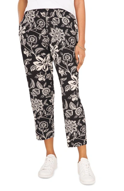 Vince Camuto Printed Straight-leg Cropped Pants In Blue