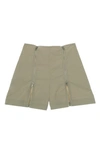 Helmut Lang Mesh Inset Zipper Shorts In Stone