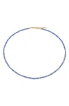 Ef Collection Birthstone Beaded Necklace In Tanzanite