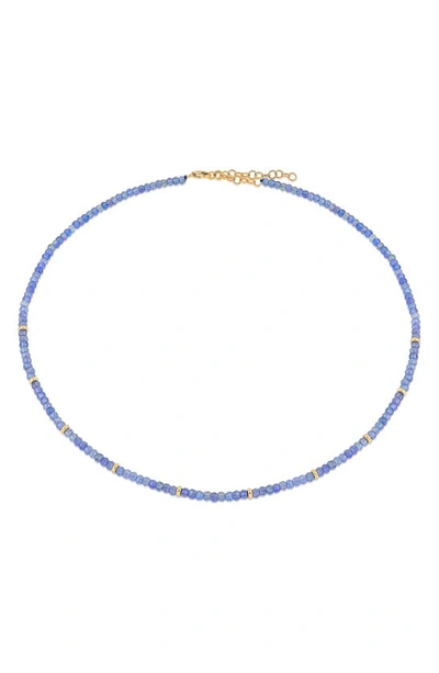 Ef Collection Birthstone Beaded Necklace In Tanzanite