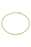 Ef Collection Birthstone Beaded Necklace In Yellow Gold / Peridot