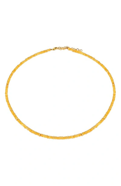 Ef Collection Birthstone Beaded Necklace In Citrine