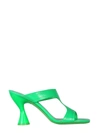 By Far Open-toe 95mm Heeled Mules In Green