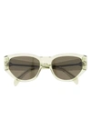 Celine Bold 3 Dots 54mm Cat Eye Sunglasses In Shiny Light Green / Green