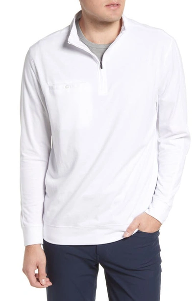 Black Clover Clyde Quarter Zip Performance Pocket Pullover In White