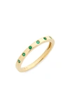 Bony Levy El Mar Emerald Stacking Ring In 18k Yellow Gold