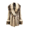 Marc Jacobs Fur Trim Coat Women In Brown