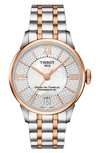 Tissot Chemin Des Tourelles Bracelet Watch, 32mm In White Mother Of Pearl