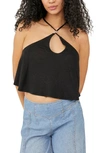 Free People Long Weekend Knit Halter Tank In Black