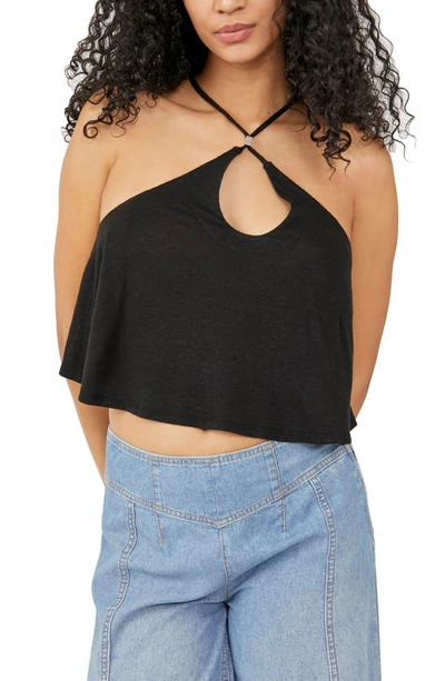 Free People Long Weekend Knit Halter Tank In Black