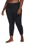Nike Women's  Yoga High-waisted 7/8 Leggings (plus Size) In Black/ Iron Grey