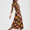 La Doublej A Long Floral Abstract Maxi Skirt In Cowgirl Nero