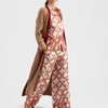 La Doublej Palazzo Abstract Wide-leg Silk Pants In Diamonds