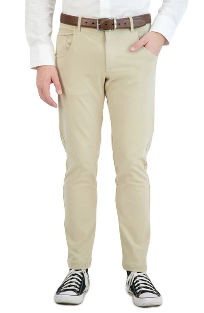 Levinas All Day Everyday Stretch Tech Chino Pants In Khaki