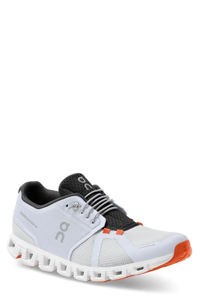 On Cloud 5 Push Sneaker In White/ Flame