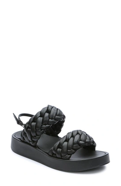 Ash Voyage Braided Lambskin Slingback Sandals In Black