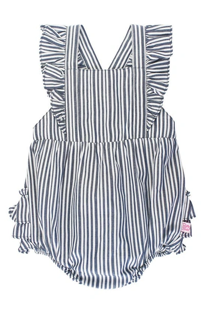 Rufflebutts Babies' Stripe Bubble Romper In Blue