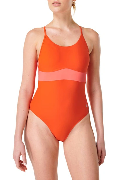 Sweaty Betty Aqua Performance One-piece Swimsuit In Resort Red