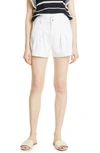 Veronica Beard Jaylen High-rise Stretch Denim Shorts In White