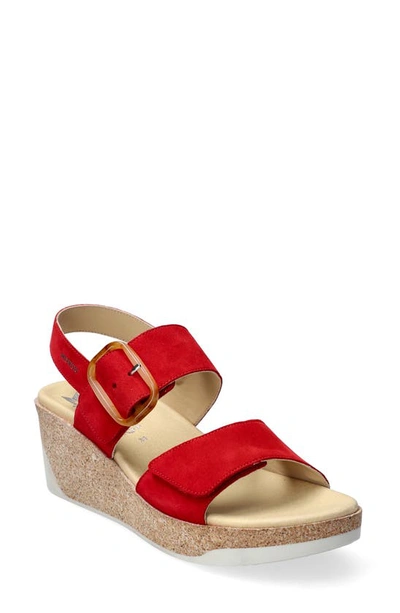 Mephisto Giulia Wedge Sandal In Scarlet