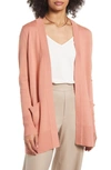 Nordstrom Everyday Open Front Cardigan In Pink Dawn