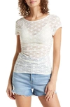 Free People Keep It Simple Lace T-shirt In Ivory-white