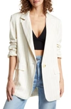 FREE PEOPLE CROSBY PINSTRIPE MENSWEAR BLAZER