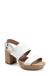 Aerosoles Camera Platform Sandal In White Leather