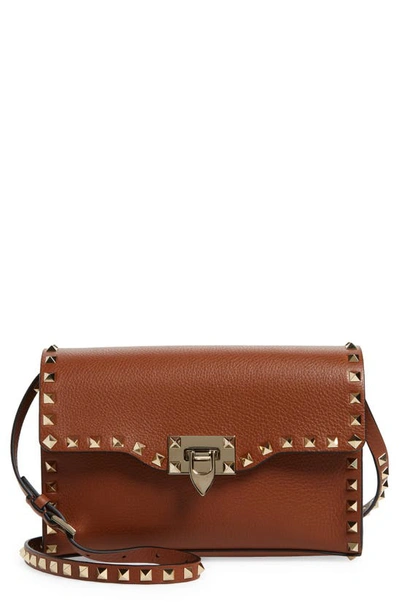 Valentino Garavani Medium Rockstud Leather Shoulder Bag In Selleria