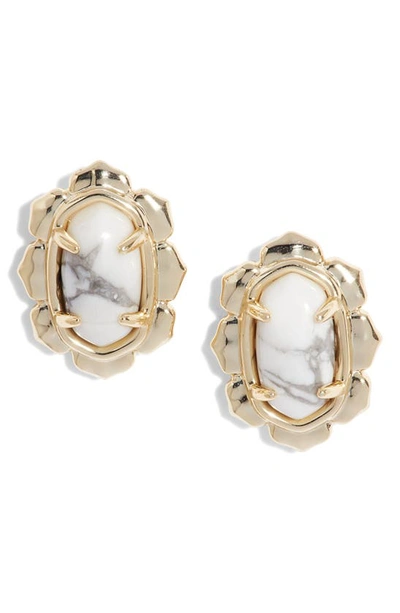 Kendra Scott Piper Stud Earrings In White Howlite