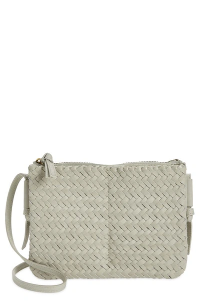 Madewell The Knotted Crossbody Bag In Woven Leather In Ashen Sage