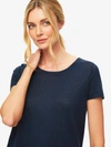 Derek Rose Women's T-shirt Jordan Linen Navy In Navy