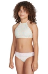 BILLABONG KIDS' LAYERED WITH LOVE REVERSIBLE TWO-PIECE SWIMSUIT