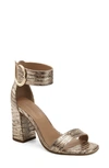 Aerosoles Landon High Block Heel Sandal In Gold Metallic Leather