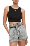 Allsaints Rina Cropped Tank Top In Black