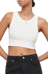 Allsaints Rina Stretch Crop Tank In White