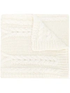 Moncler Chunky Fisherman-stitch Scarf In White