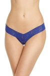 Hanky Panky Daily Lace Low Rise Thong In Midnight Blue