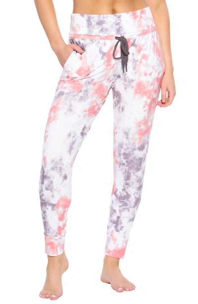 Felina Velvety Soft Loungewear Jogger Pants In Lantana/ Shark Tie Dye