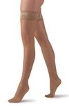 Lechery Glossy 20 Sheer Thigh High Stay-up Stockings In Natural