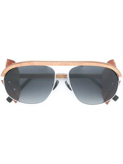 Gold And Wood 'born Heritage' Sunglasses - Grey