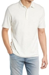 Faherty Cloud Cotton Blend Polo In Ivory/light Blue