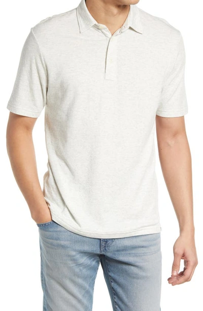 Faherty Cloud Cotton Blend Polo In Pebble Heather