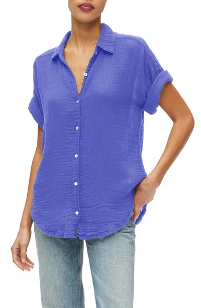 Michael Stars Bailey Cotton Gauze Button-up Shirt In Galaxy