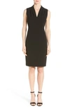 T TAHARI 'TONYA' V-NECK SHEATH DRESS,FU1AH65U