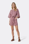 JOIE COLIN LINEN ROMPER IN PURPLE