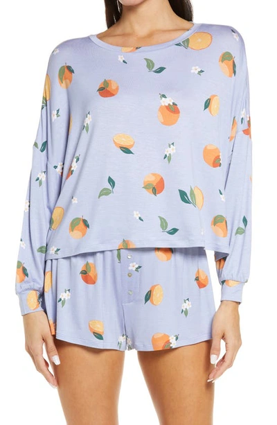 Honeydew Intimates All American Long Sleeve Shortie Pajamas In Capri Oranges