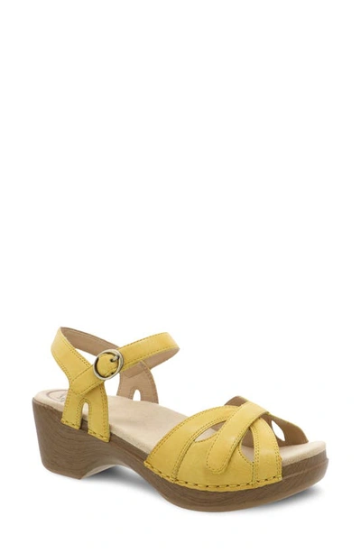 Dansko Season Sandal In Yellow Milled