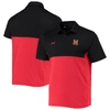 UNDER ARMOUR UNDER ARMOUR BLACK/RED MARYLAND TERRAPINS 2022 BLOCKED COACHES PERFORMANCE POLO